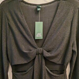 Black front tie dress